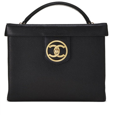 Chanel,  Black Caviar Circle 'CC' Vanity Large, Black