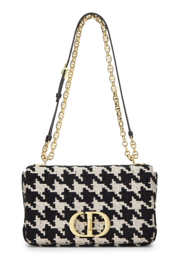 Dior, Black & White Houndstooth Jacquard Caro Bag Medium, Black