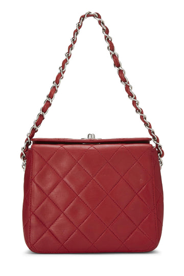 Chanel,  Red Quilted Lambskin Handbag Mini, Red