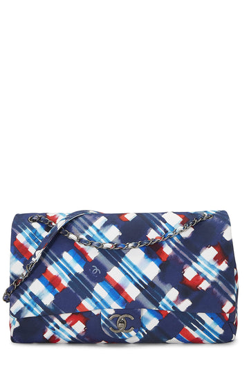 Chanel,  Multicolor Plaid Canvas Airplane Flap Bag XXL, Multi