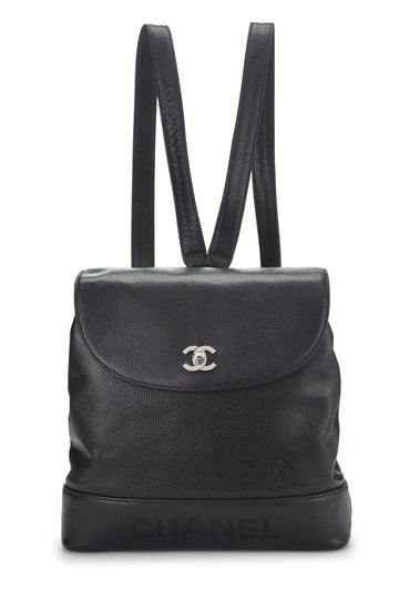 Chanel,  Black Caviar 'CC' Backpack, Black
