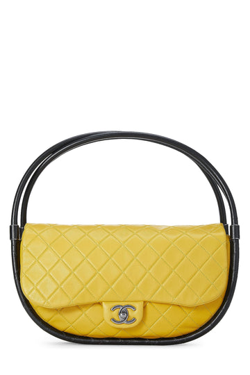 Chanel,  Yellow Quilted Lambskin Hula Hoop Bag Medium, Yellow