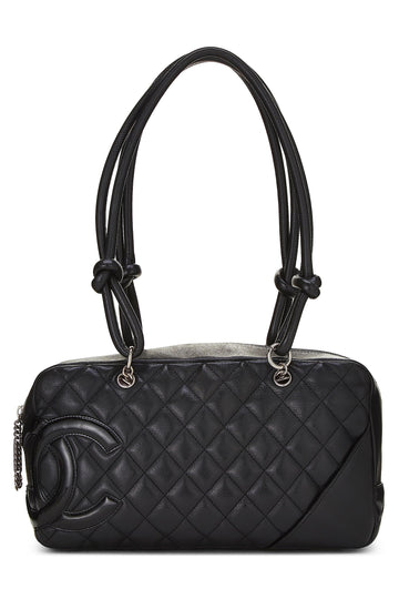 Chanel,  Black Calfskin Cambon Ligne Bowler, Black