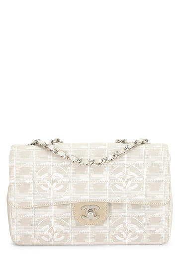 Chanel,  Beige Nylon Travel Line Half Flap Medium, Beige