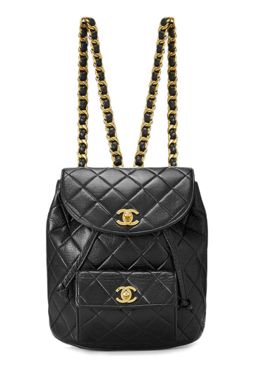 Chanel,  Black Quilted Lambskin 'CC' Classic Backpack Medium, Black
