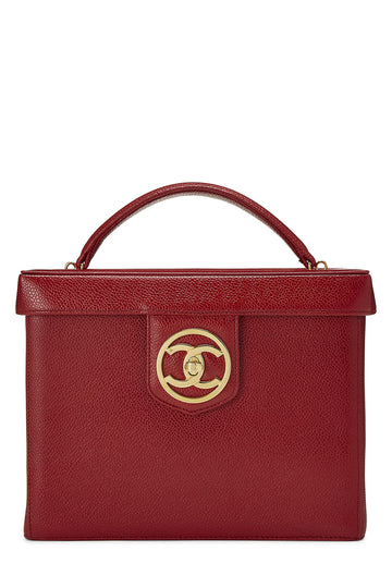 Chanel,  Red Caviar Circle 'CC' Vanity Large, Red