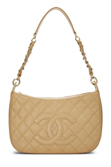 Chanel,  Beige Caviar Timeless 'CC' Shoulder Bag, Beige