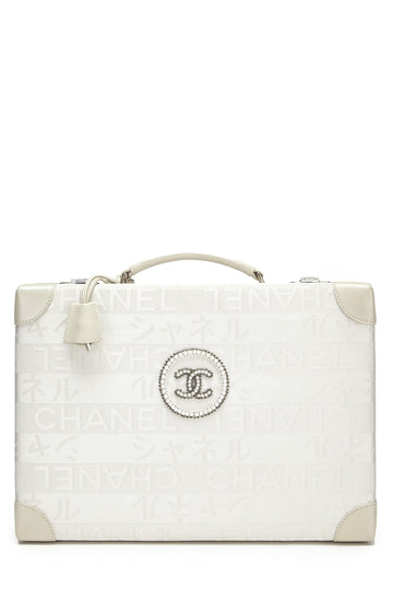 Chanel,  White Satin Ginza Briefcase LTD, White