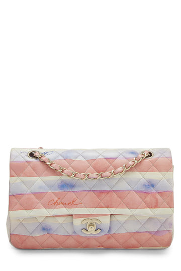 Chanel,  Multicolor Lambskin Watercolor Classic Double Flap Medium, Multi