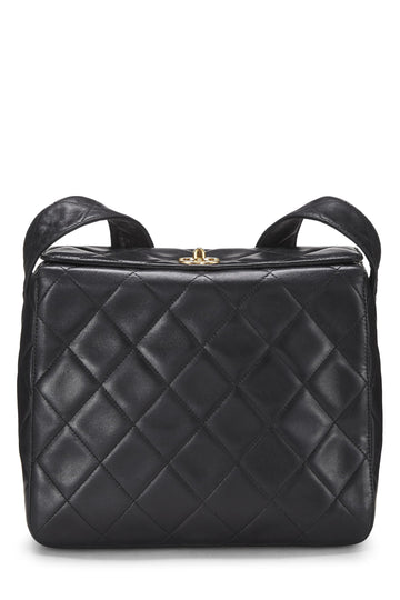 Chanel,  Black Quilted Lambskin Shoulder Bag, Black