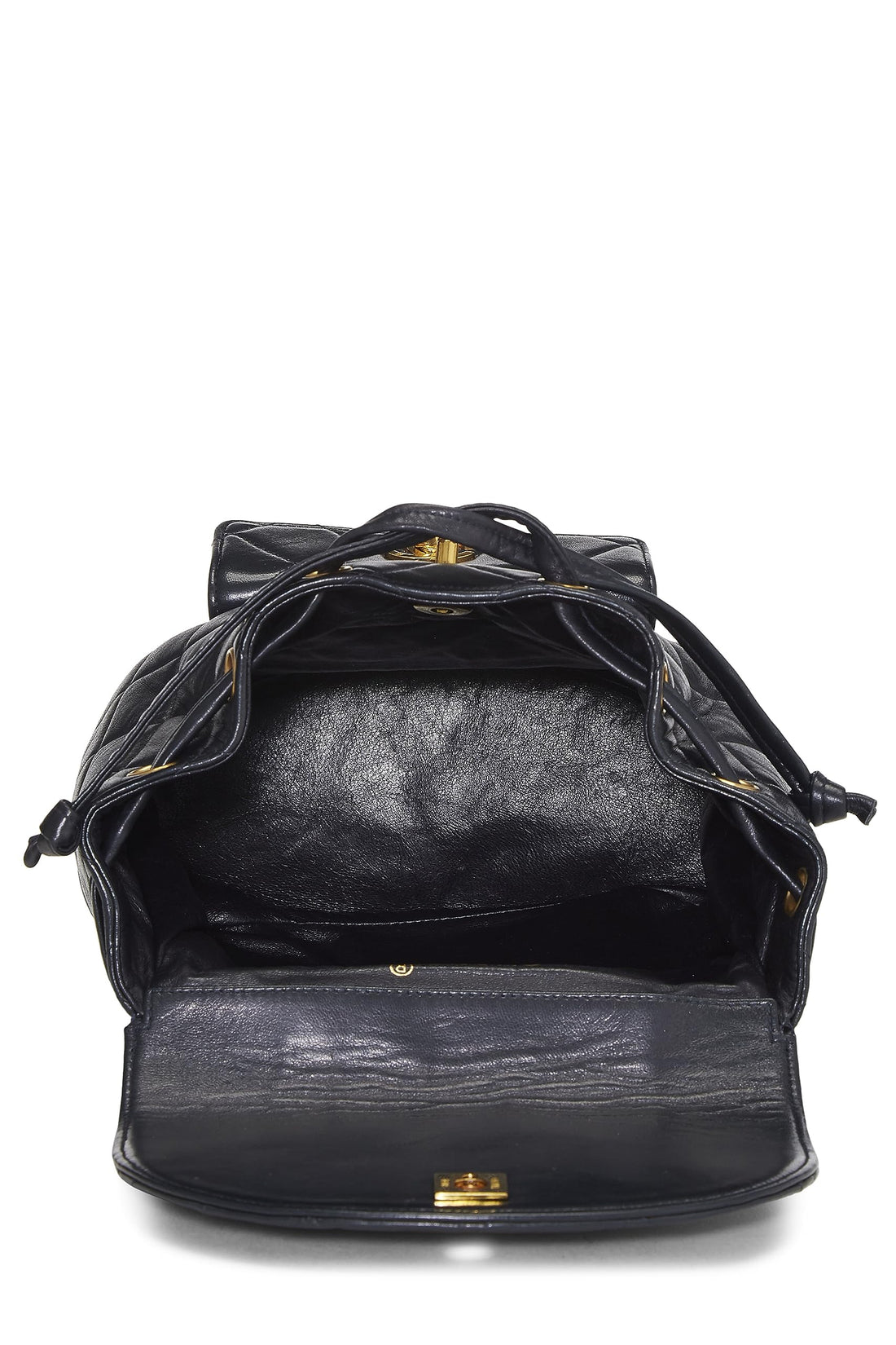 Chanel,  Black Quilted Lambskin 'CC' Classic Backpack Small, Black