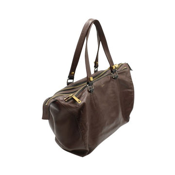 Celine Dark Brown Triple Zip Satchel