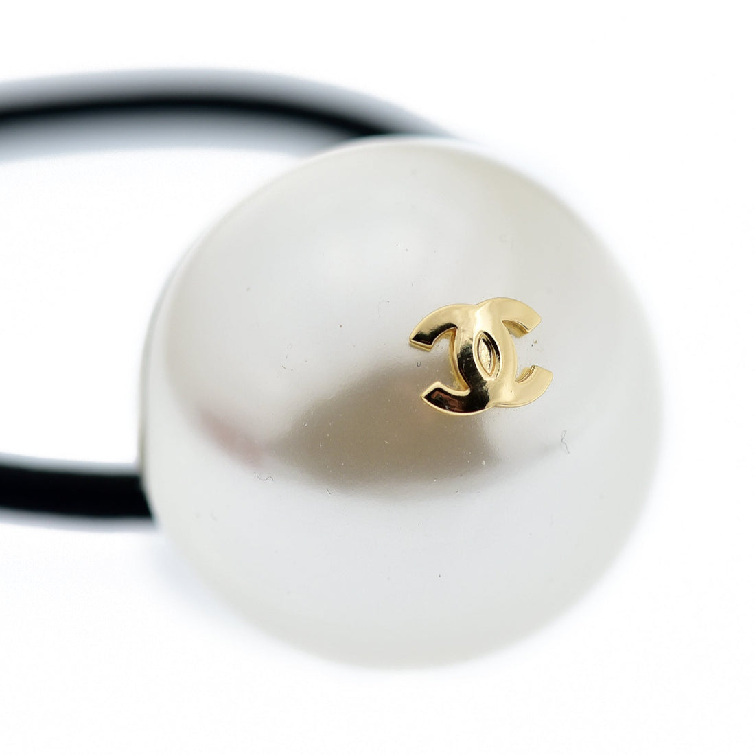 Chanel CC Faux Pearl Hair Tie Canvas Other in Excellent condition
