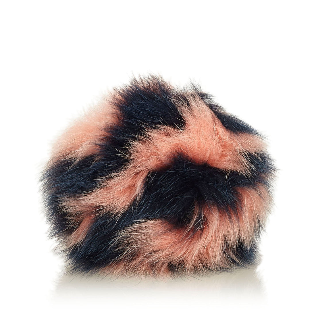 Fendi Blue Navy Fur Natural Material Pom-Pom Bag Charm Italy