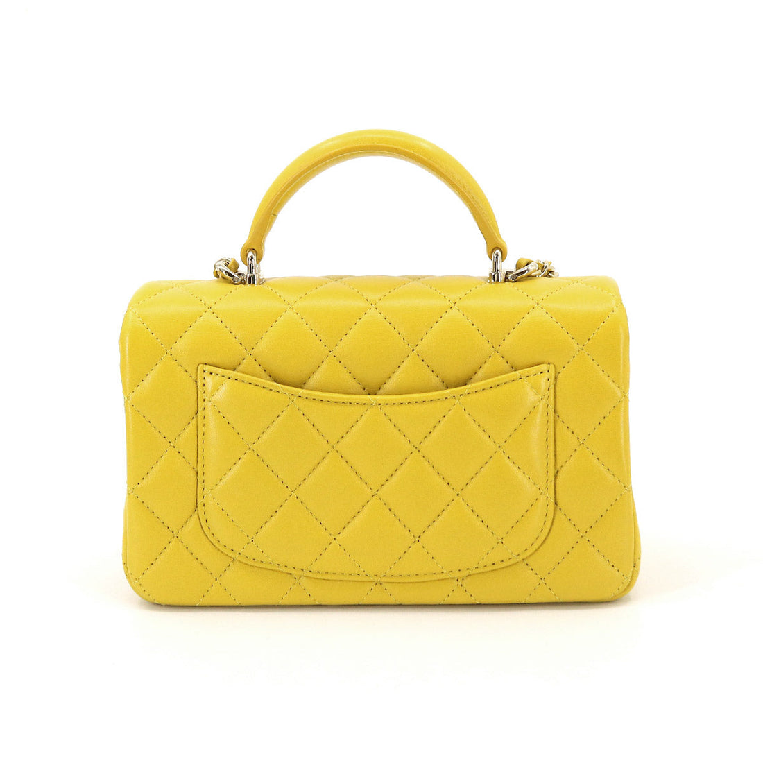 Chanel Mini Top Handle Yellow Flap Bag