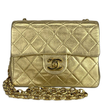 Chanel Mini Gold Metallic Timeless Square Bag
