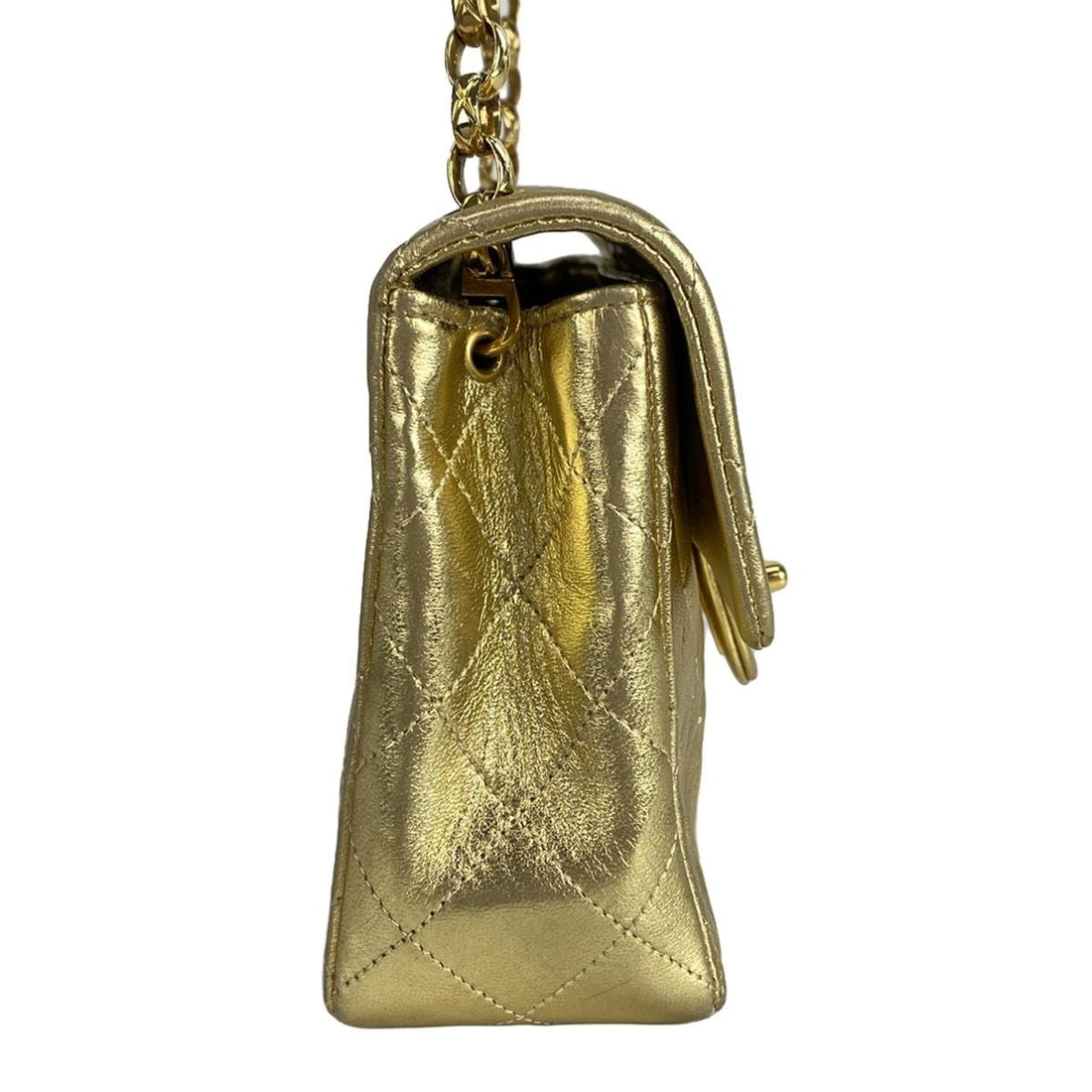 Chanel Mini Gold Metallic Timeless Square Bag