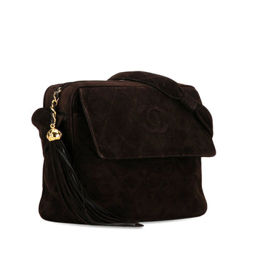 Chanel Quilted Suede Crossbody Bag Suede Crossbody Bag in Good condition
