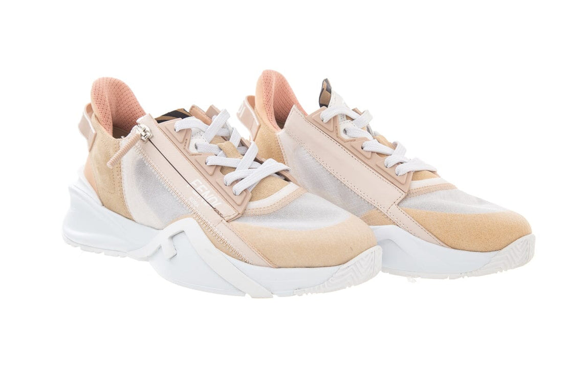 Fendi Flow Tan & Pink Sneakers SZ 37