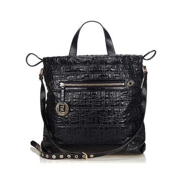 Fendi Black Others Leather Zucca Embossed Makersluxe Italy