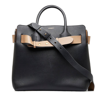 Burberry Belt Handbag Small Black Leather