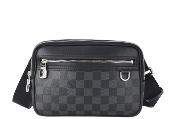 LOUIS VUITTON N50018 SCOTT MESSENGER BAG DAMIER GRAPHITE CANVAS BLACK SILVER HARDWARE WITH DUST COVER