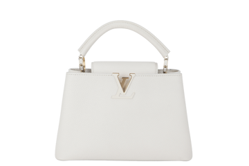 LOUIS VUITTON CAPUCINES BB TAURILLON LEATHER (M55832) GOLD HARDWARE WITH STRAPS AND DUST COVER