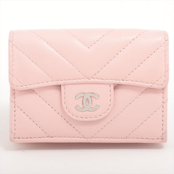 Chanel Chevron Compact Wallet Light Pink