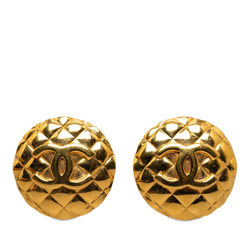Chanel CC Matelasse Clip On Earrings  Metal Earrings in Good condition