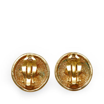 Chanel CC Quilted Clip On Earrings Metal Earrings in Good condition