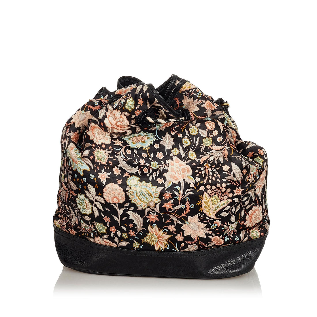 Balenciaga Floral Print Satin Bucket Bag (MLB-25724)