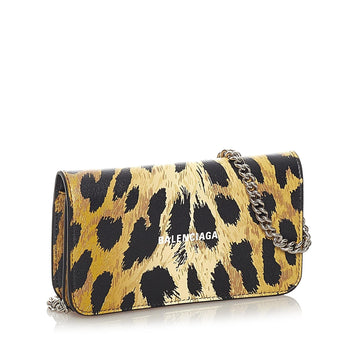 Balenciaga Leopard Print Leather Shoulder Bag (MLB-27193)
