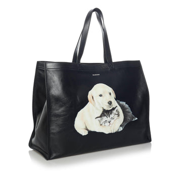 Balenciaga Medium Puppy and Kitten Leather Tote Bag (MLB-35044)
