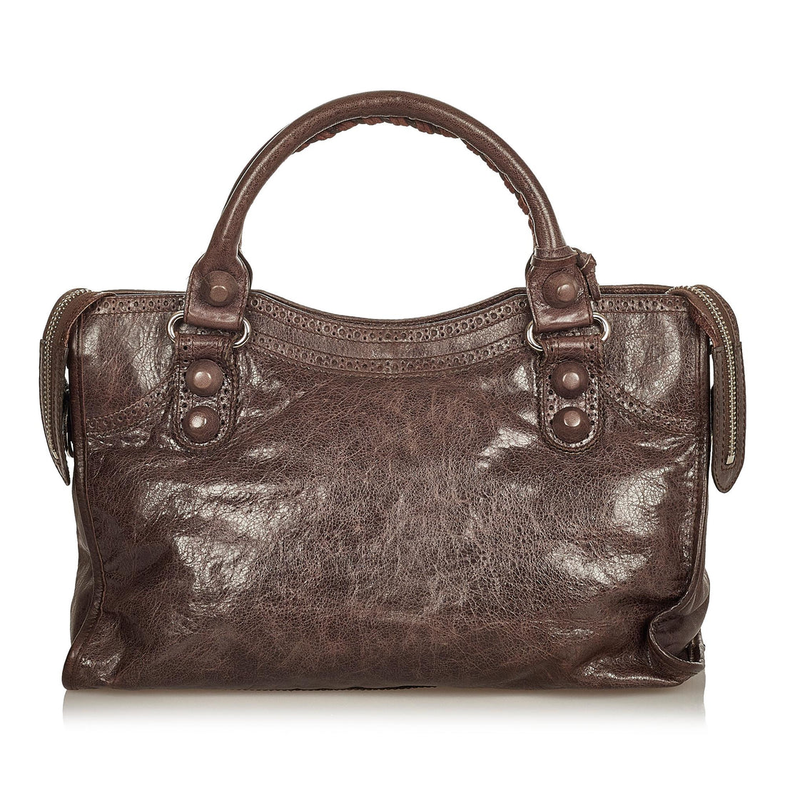Balenciaga Motocross City Giant Brogues Leather Satchel (MLB-25652)