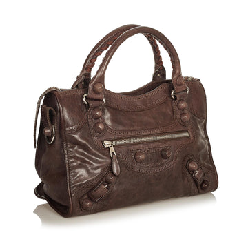 Balenciaga Motocross City Giant Brogues Leather Satchel (MLB-25652)