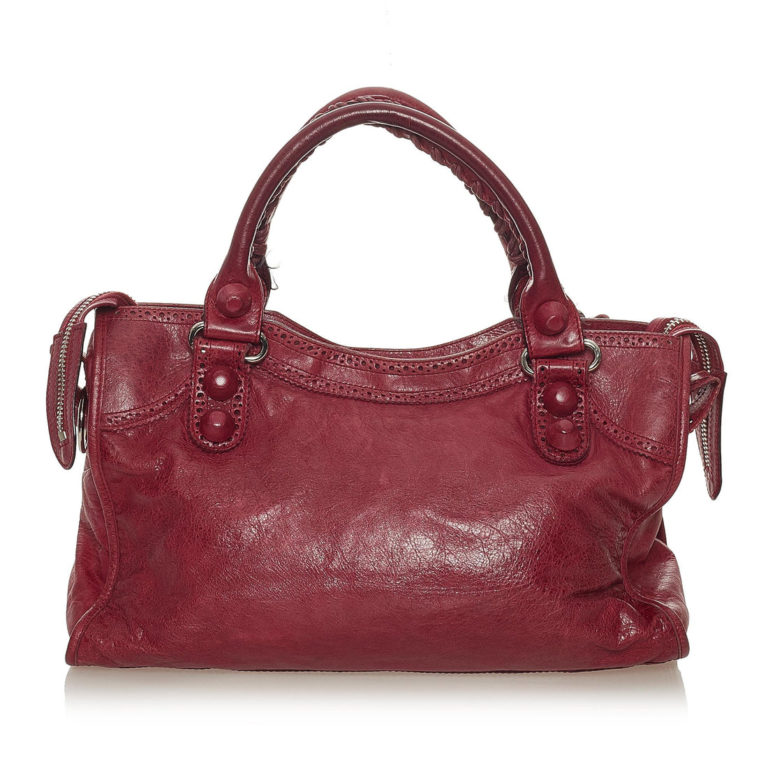 Balenciaga Motocross City Giant Brogues Leather Satchel (MLB-27961)