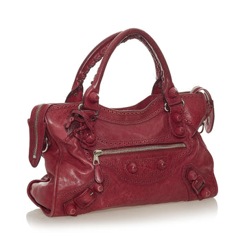 Balenciaga Motocross City Giant Brogues Leather Satchel (MLB-27961)