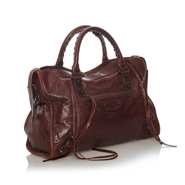 Balenciaga Motocross Classic City Lambskin Leather Satchel (MLB-29246)