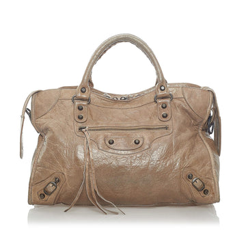 Balenciaga Motocross Classic City Lambskin Leather Satchel (MLB-33532)