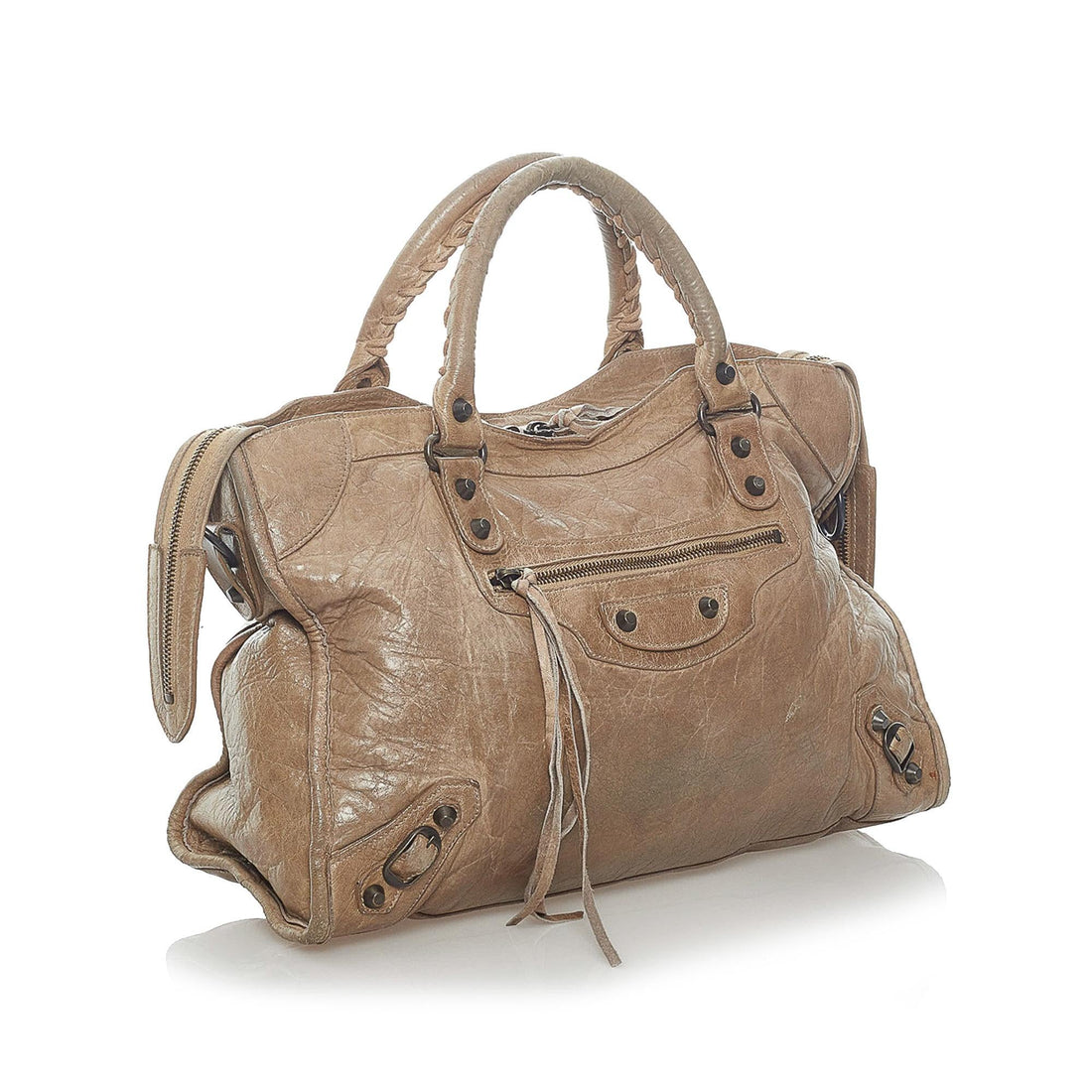 Balenciaga Motocross Classic City Lambskin Leather Satchel (MLB-33532)
