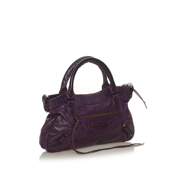Balenciaga Motocross Classic First Lambskin Leather Satchel (MLB-27480)