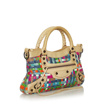 Balenciaga Motocross Classic First Woven Leather Satchel (MLB-29054)