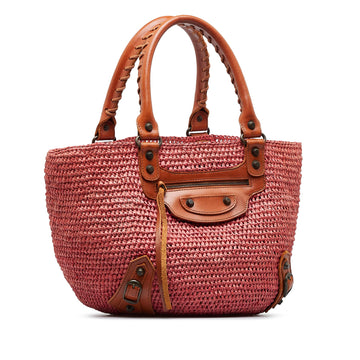 Balenciaga Motocross Classic Raffia Panier Handbag (MLB-DkYaYu)