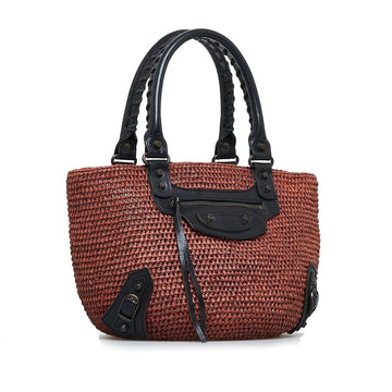 Balenciaga Motocross Classic Raffia Panier Tote (MLB-u1DpE5)
