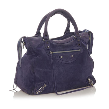 Balenciaga Motocross Classic Velo Velvet Satchel (MLB-27829)