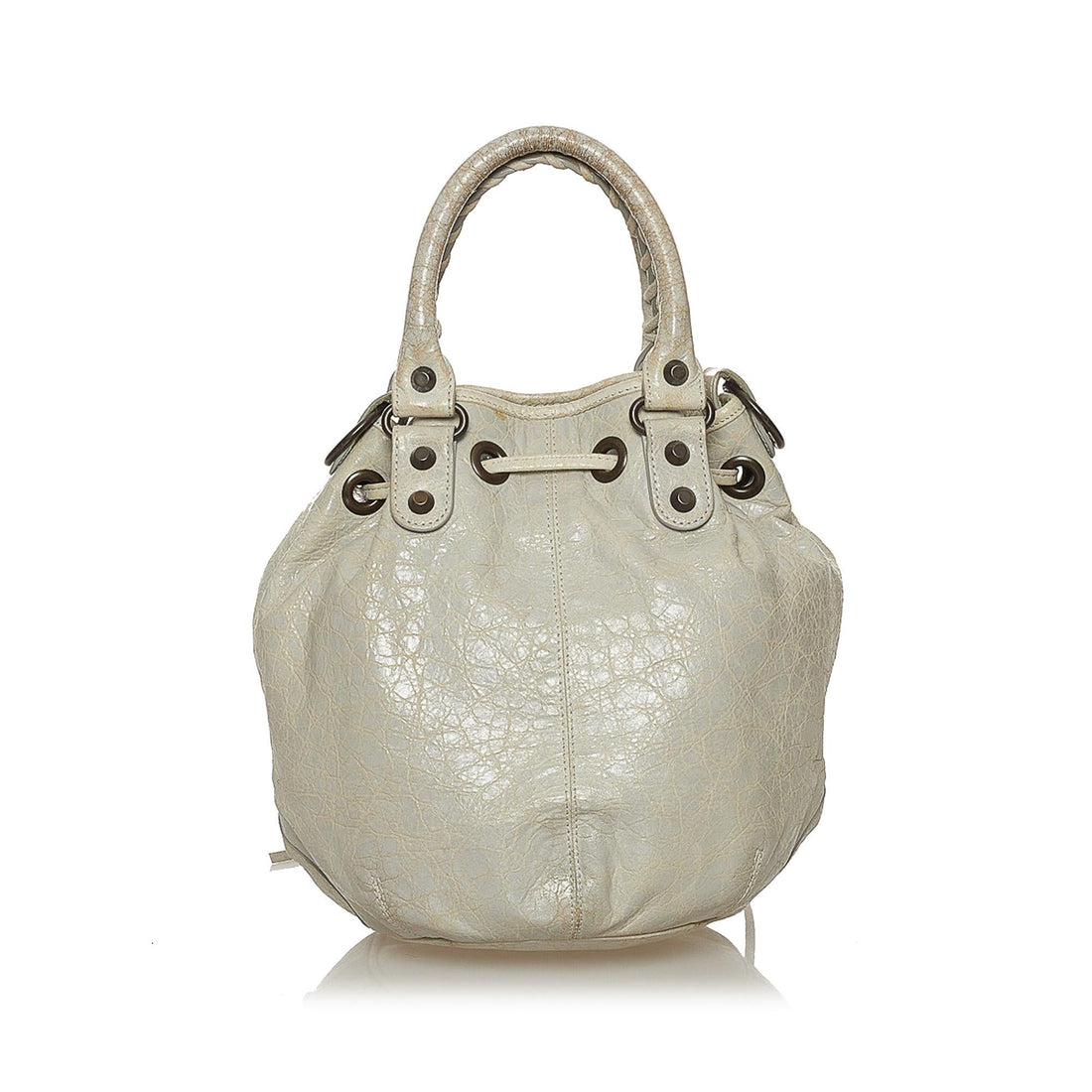 Balenciaga Motocross Pom Pom Leather Satchel (MLB-28569)