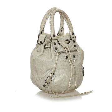 Balenciaga Motocross Pom Pom Leather Satchel (MLB-28569)