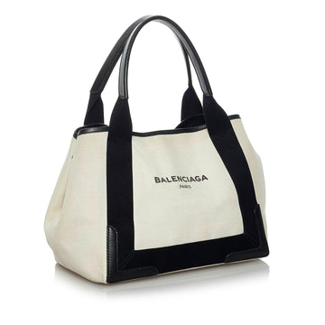 Balenciaga Navy Cabas Canvas Handbag (MLB-33816)