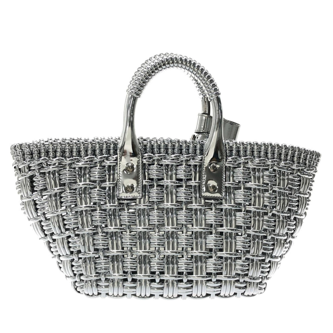 Balenciaga XS Mettalic Woven Bistrot Panier Tote (MLB-iHAY00)