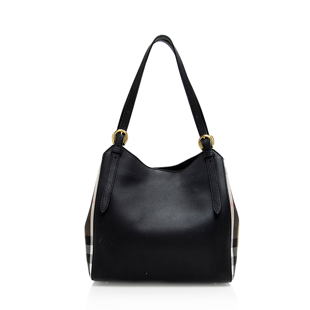 Burberry Leather House Check Derby Canterbury Small Tote